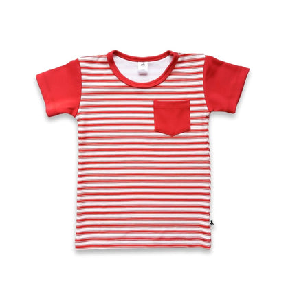Youth Bamboo Pocket T-Shirt | Market Veggies Cream