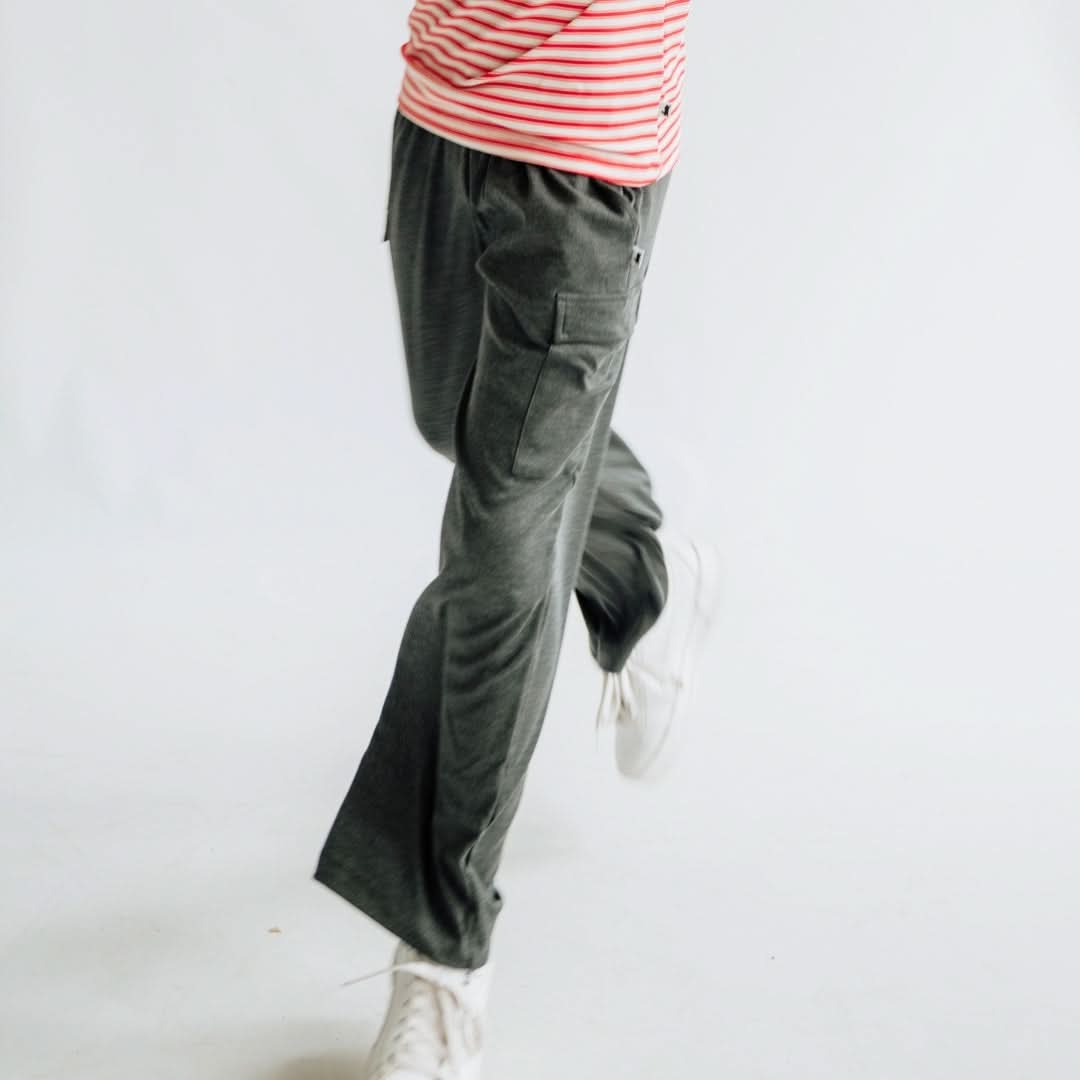 Youth Bamboo Cargo Pants | Smoked Pine