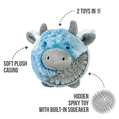 Fuzzy Wuzzy MooMoo Spikers 2-in-1 Spiker Ball Toy: Orange (Small)