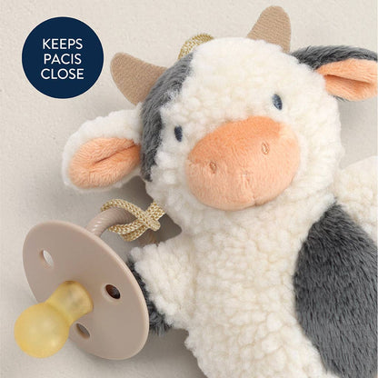 *New Options* Bitzy Pal Natural Rubber Pacifier & Plush: Cow