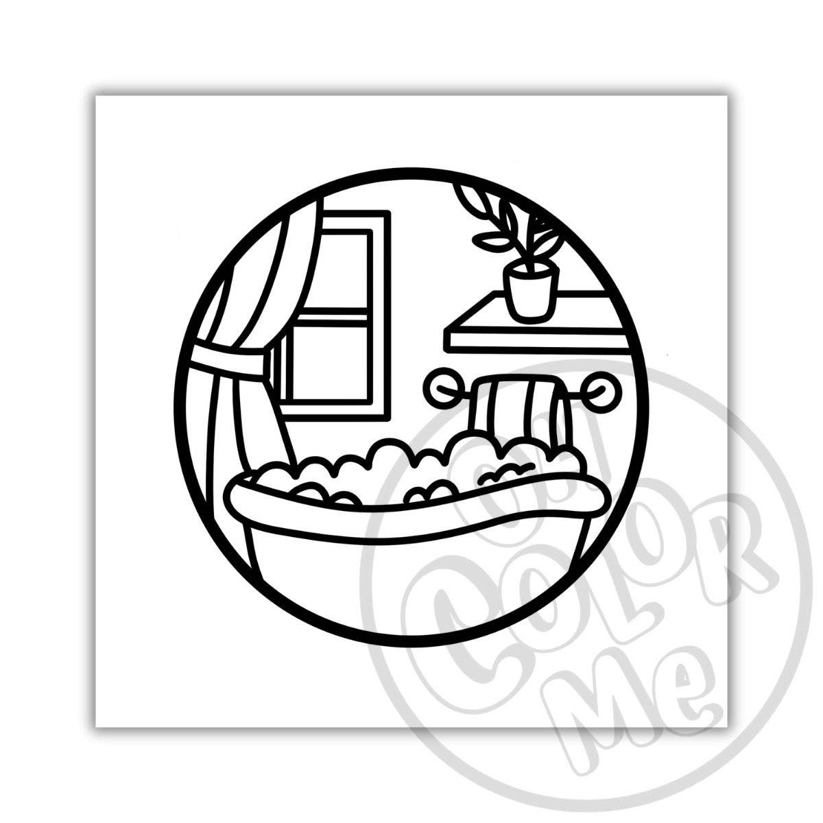 Oh Color Me - Mini Coloring Book Calming Scenes, 4"x4", Small Gifts - Canadian Brand