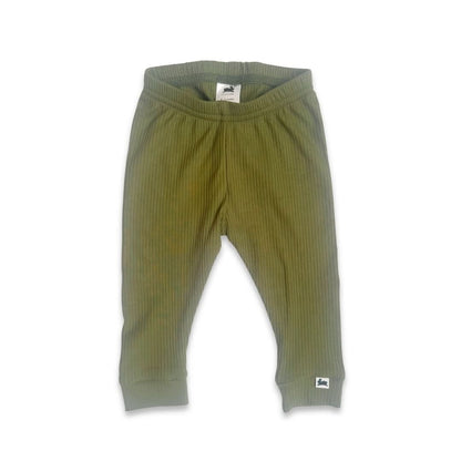 Baby Bamboo Leggings | Olive Rib