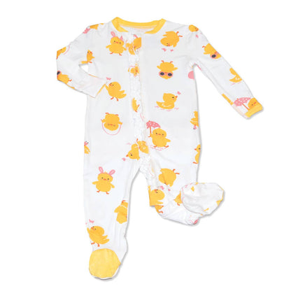 Bamboo Ruffle Footie (2 Way Zipper)