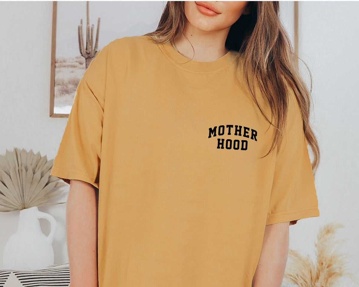 Motherhood Crewneck Tee Minimalist Mama Shirt, Mother's Day: Pepper / Large
