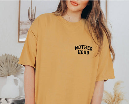Motherhood Crewneck Tee Minimalist Mama Shirt, Mother's Day: Pepper / Large