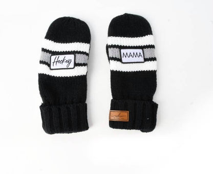 Hockey Mama | Mittens: Black