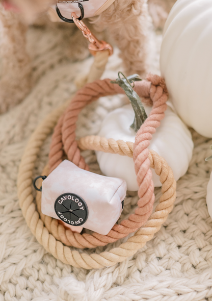 DOG LEASH COTTON ROPE - OMBRE BEIGE CREAM BROWN: 4ft (120cm)