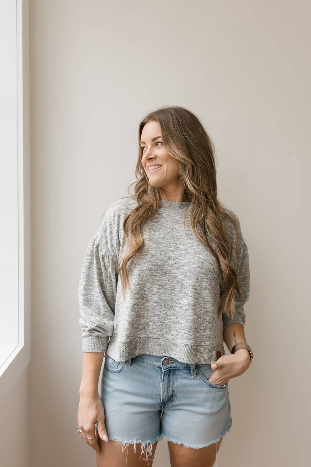 Let’s Bounce Mama Shirt: Salt & Pepper / Small