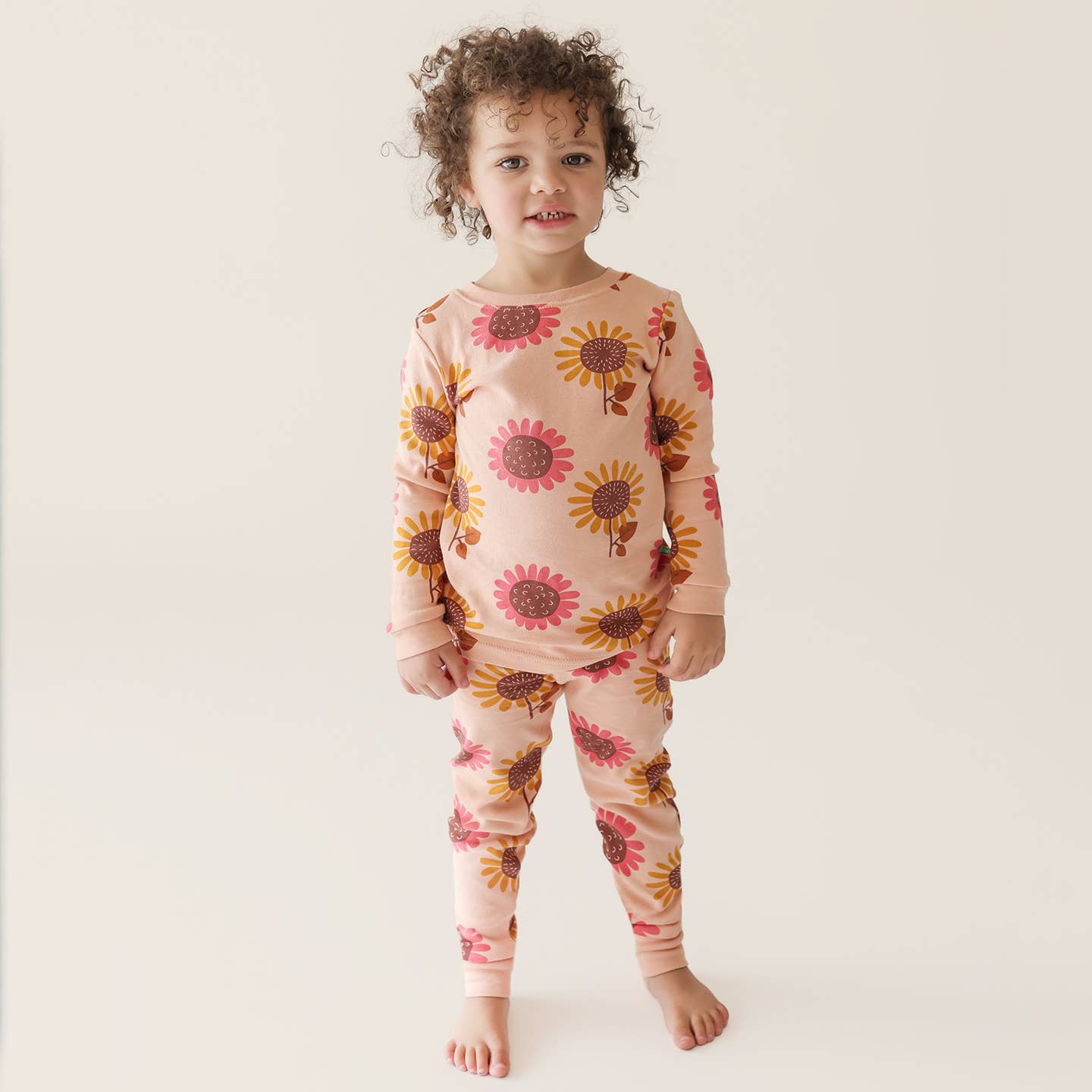 "My Jammies" Organic Kids Pajamas: Sunflowers / 5/6 Years