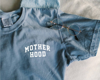 Motherhood Crewneck Tee Minimalist Mama Shirt, Mother's Day: Pepper / Large