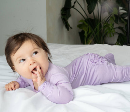 Bamboo Ruffle Footie (2 Way Zipper)
