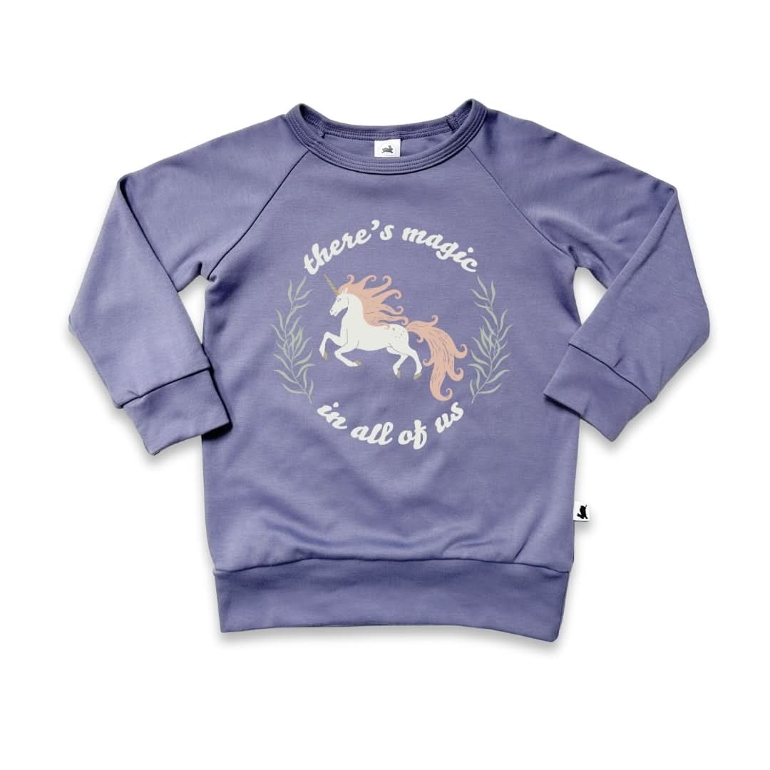 Baby/Kids' Graphic Bamboo Raglan Sleeve Pullover | Shoot For The Stars In Juniper