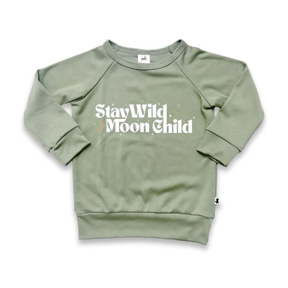 Baby/Kids' Graphic Bamboo Raglan Sleeve Pullover | Shoot For The Stars In Juniper