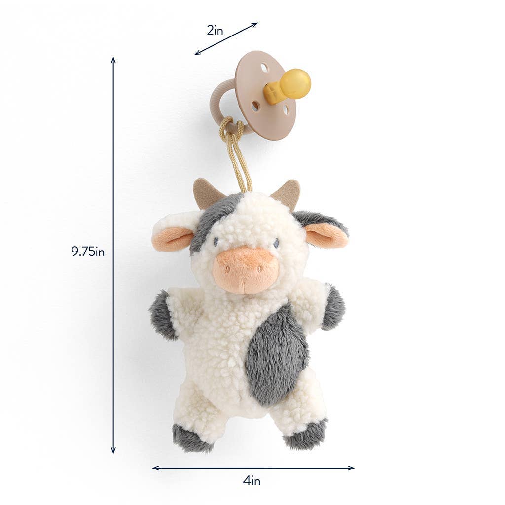 *New Options* Bitzy Pal Natural Rubber Pacifier & Plush: Cow