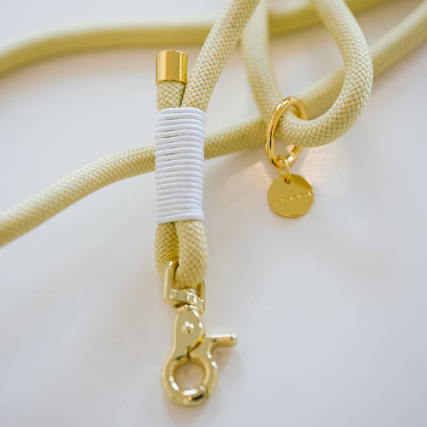 BRAIDED ROPE LEASH - BUTTER YELLOW
