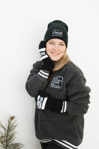 Hockey Mama | Mittens: Black
