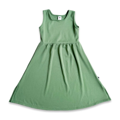 Kids' Bamboo Square Neck Midi Dress | Palm Leaf