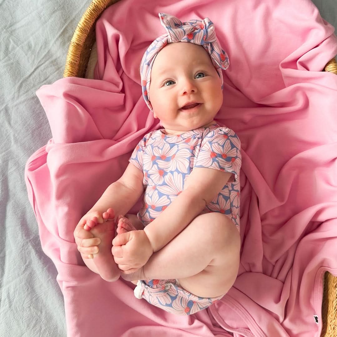 Bamboo Baby Short-Sleeved Onesie | Tangerine Crush