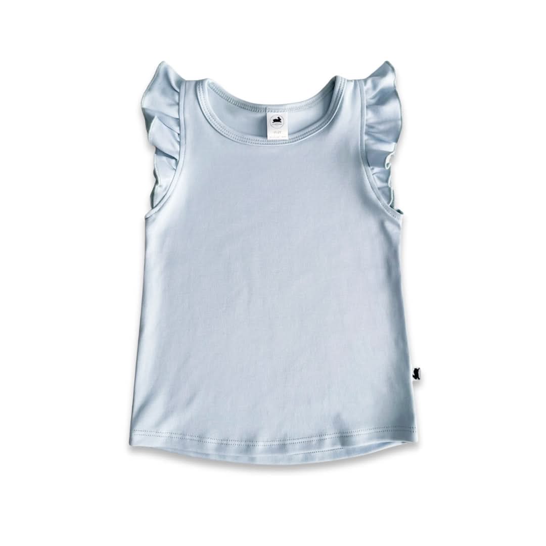 Baby/Kids' Bamboo Ruffle Shoulder | Powder Blue