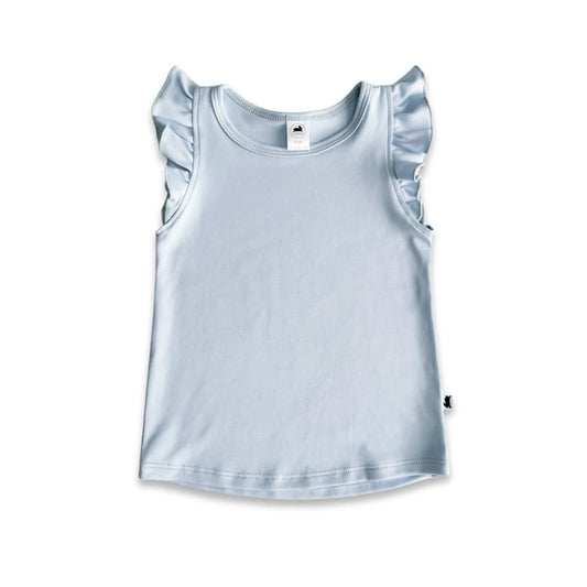 Baby/Kids' Bamboo Ruffle Shoulder | Powder Blue
