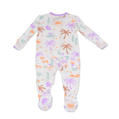 Bamboo Ruffle Footie (2 Way Zipper)