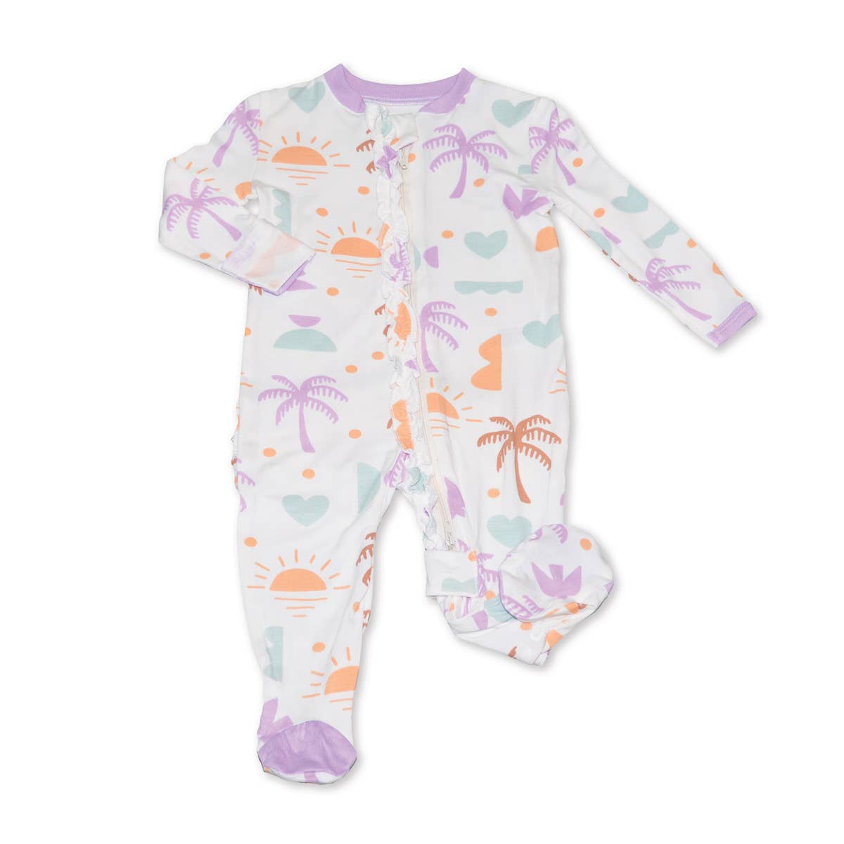 Bamboo Ruffle Footie (2 Way Zipper)