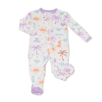 Bamboo Ruffle Footie (2 Way Zipper)