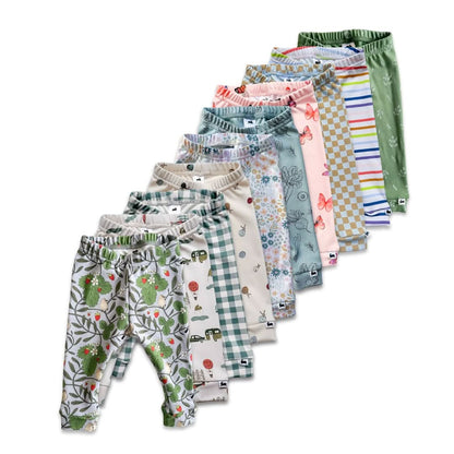 Baby Bamboo Leggings | Blue Checkers