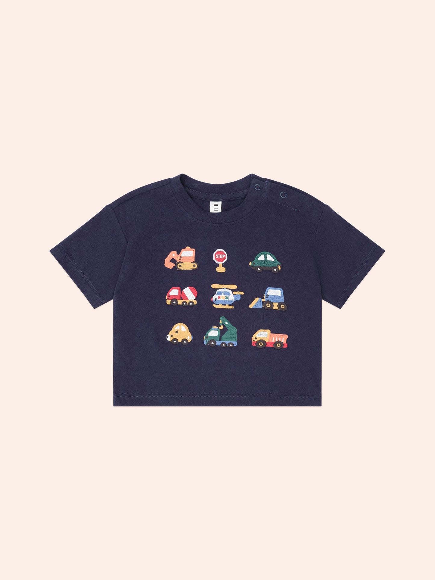 Construction Tee | Navy | Huxbaby