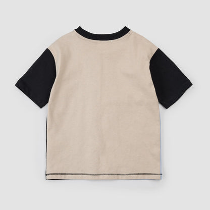 Colour Block T-Shirt & Shorts Set | Taupe | Miles The Label