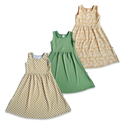 Kids' Bamboo Square Neck Midi Dress | Palm Leaf