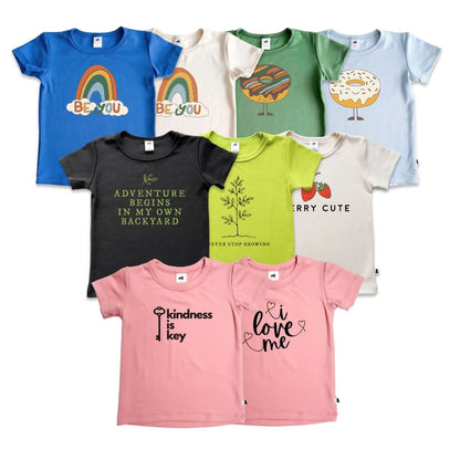 Baby/Kids Graphic Bamboo T-Shirt | Confetti Joy Donut On Classic Blue