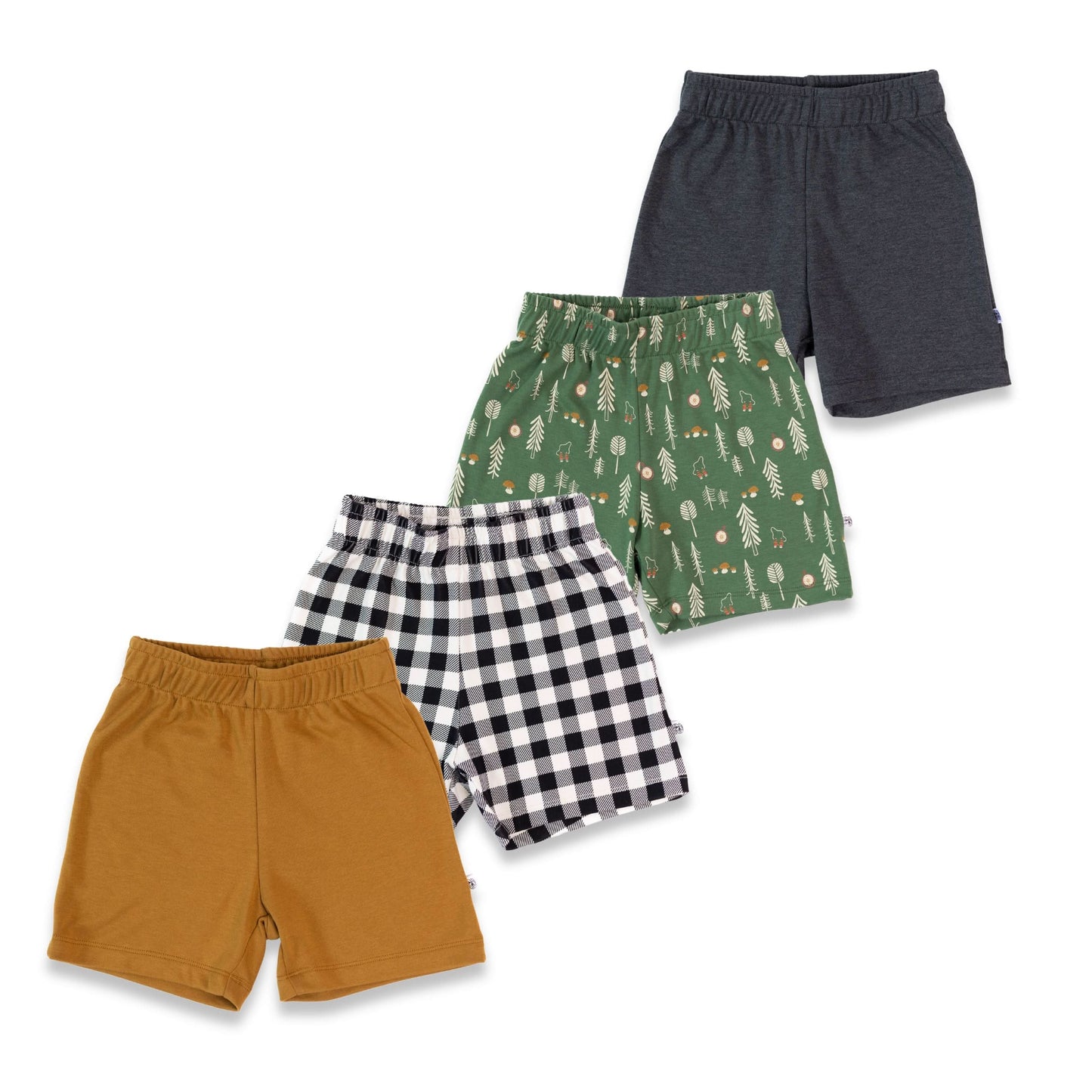 Kid’s Bamboo Play Shorts | Bison Plaid