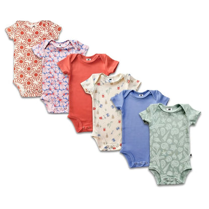 Bamboo Baby Short-Sleeved Onesie | Tangerine Crush