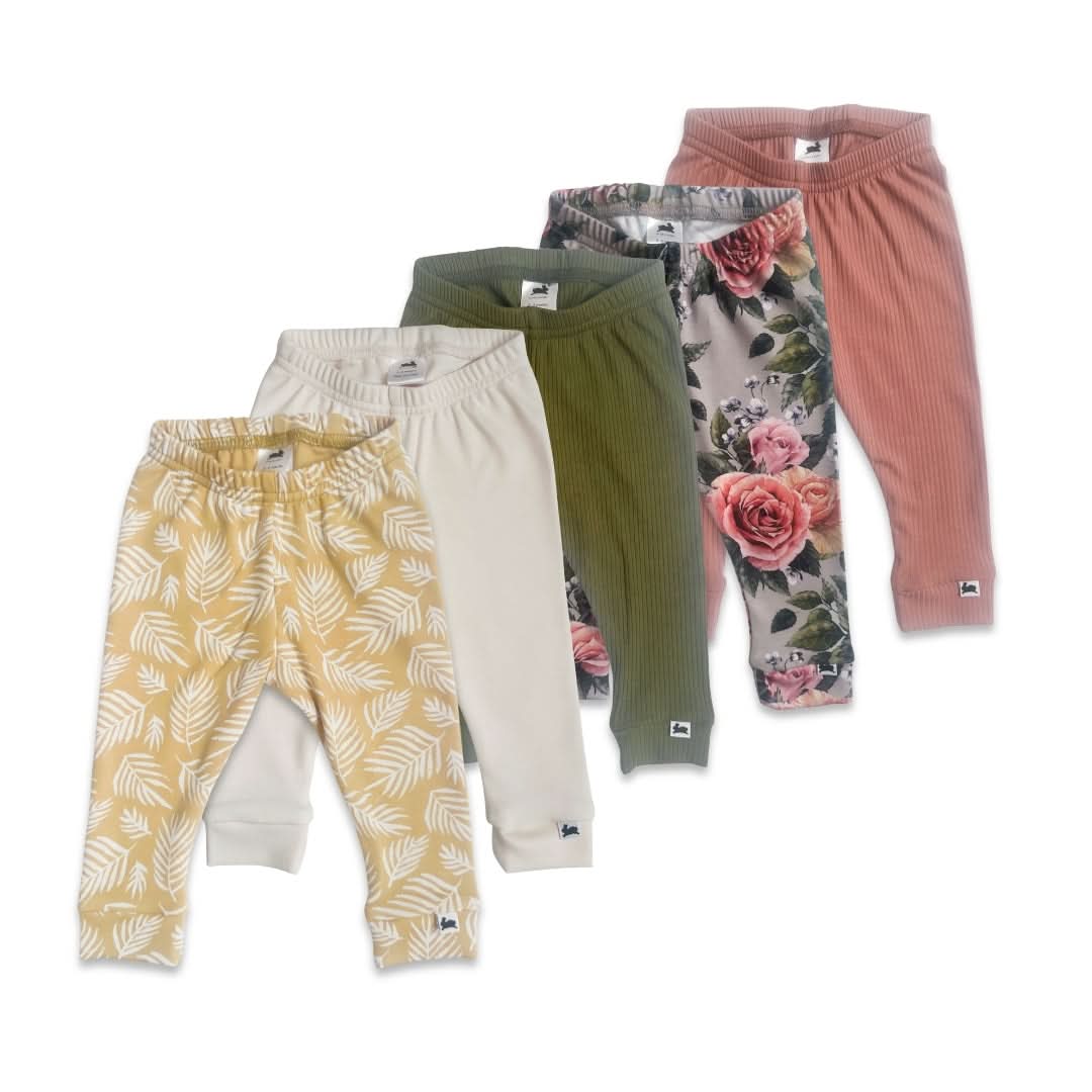 Baby Bamboo Leggings | Olive Rib