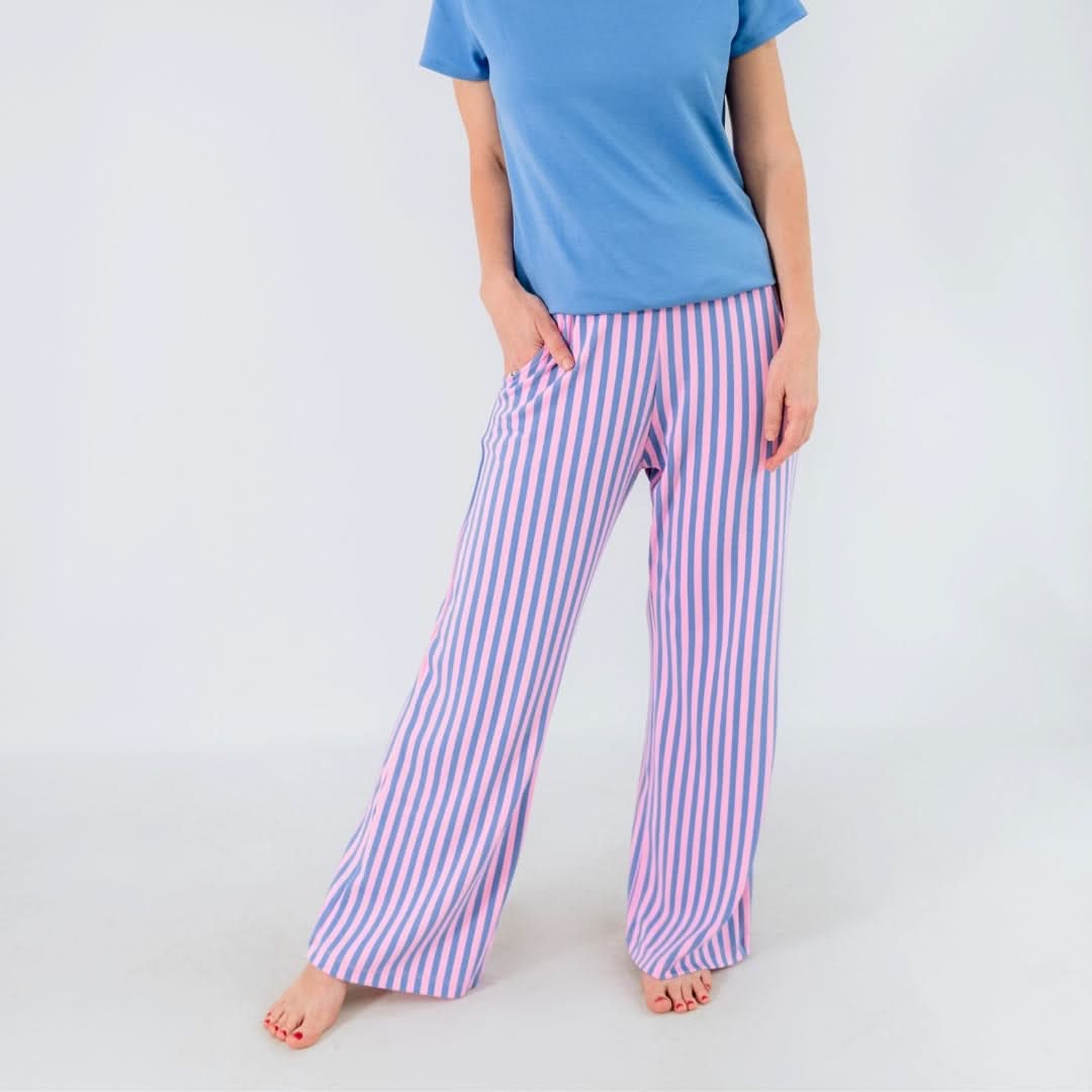 Ladies' Bamboo Wide Leg Pants | Parlour Stripe