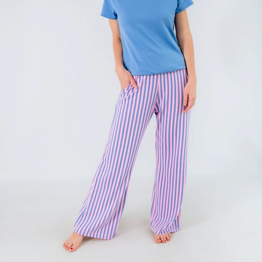 Ladies' Bamboo Wide Leg Pants | Parlour Stripe