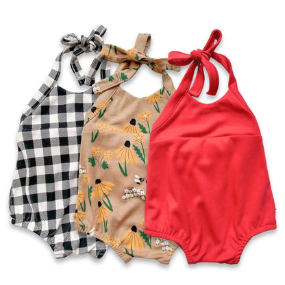 Baby/Kids' Bamboo Halter Romper | Bumblebee Meadow