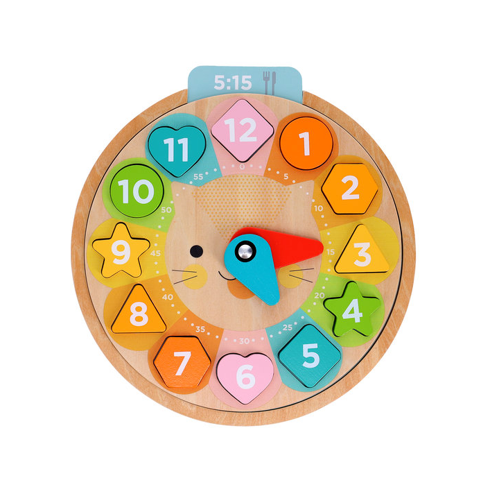 Multi-Language + Counting + Colors Wooden Learning Clock