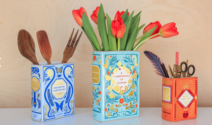 Bibliophile Ceramic Vase: Collected Curiosities illustrated by Jane Mount