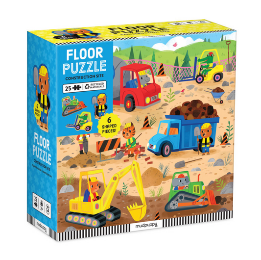 Construction Site 25 Piece Floor Puzzle with Shaped Pieces