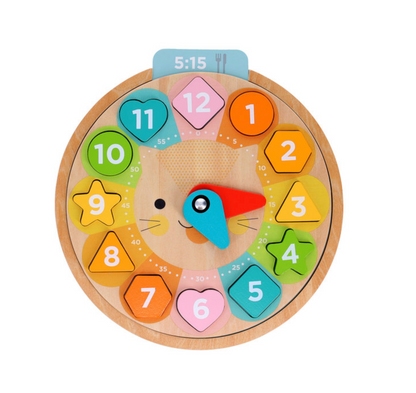 Multi-Language + Counting + Colors Wooden Learning Clock