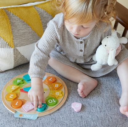 Multi-Language + Counting + Colors Wooden Learning Clock