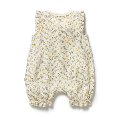 Lemon Leaf Organic Ruffle Zipsuit | Wilson + Frenchy