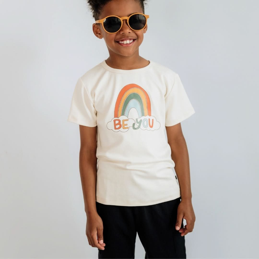 Baby/Kids Graphic Bamboo T-Shirt | Confetti Joy Donut On Classic Blue