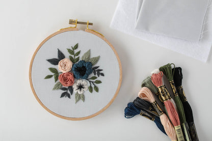 5" Confident Beginner Blue Blossom Embroidery Kit