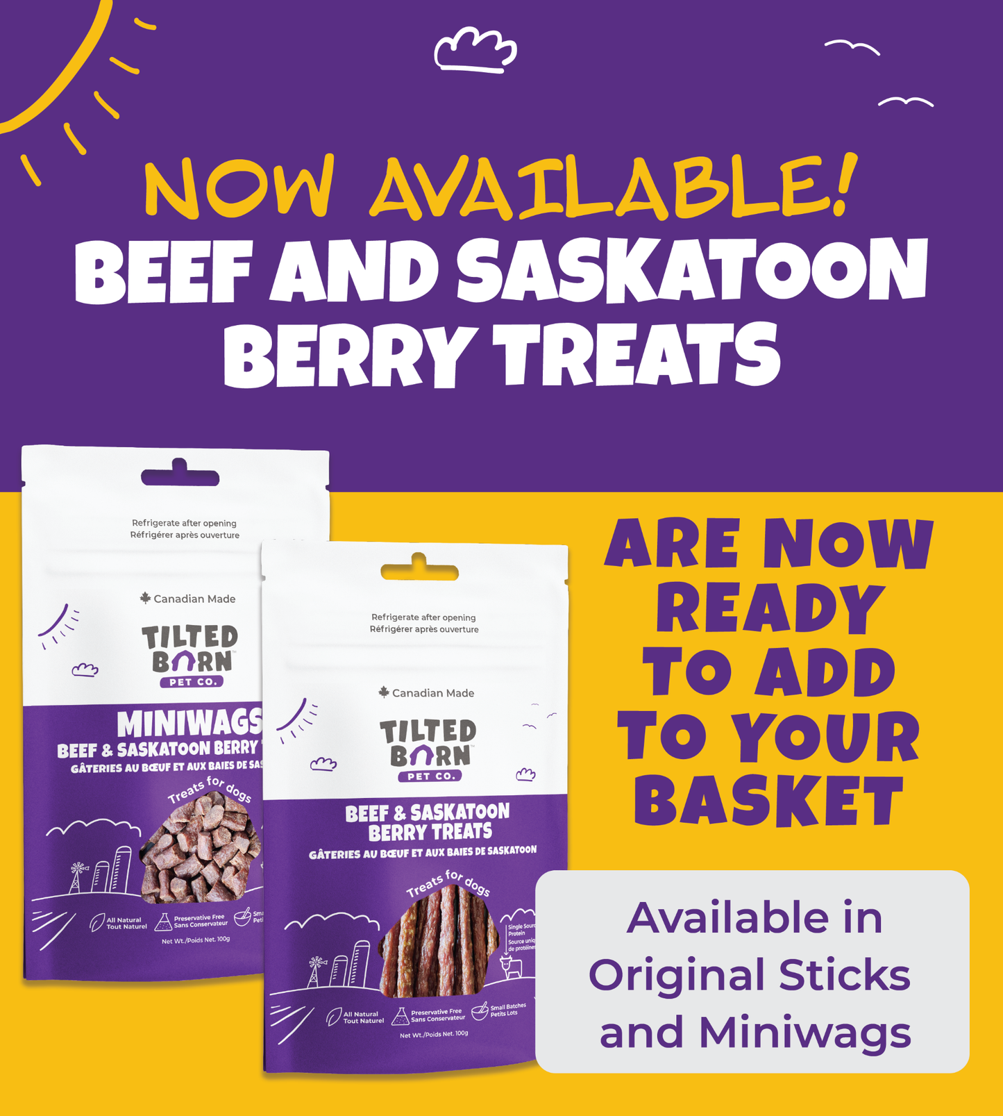 Beef & Saskatoon Berry Treats For Dogs 100g/3.53oz