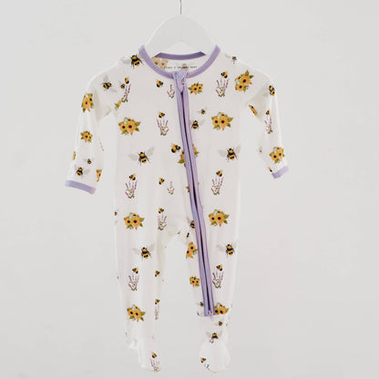 Footed Sleeper- Spring Bee