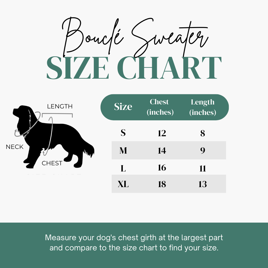 DOG BOUCLÉ SWEATER FLUFFY YARN PLAID: Green / S