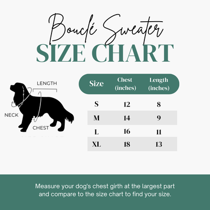 DOG BOUCLÉ SWEATER FLUFFY YARN PLAID: Green / S